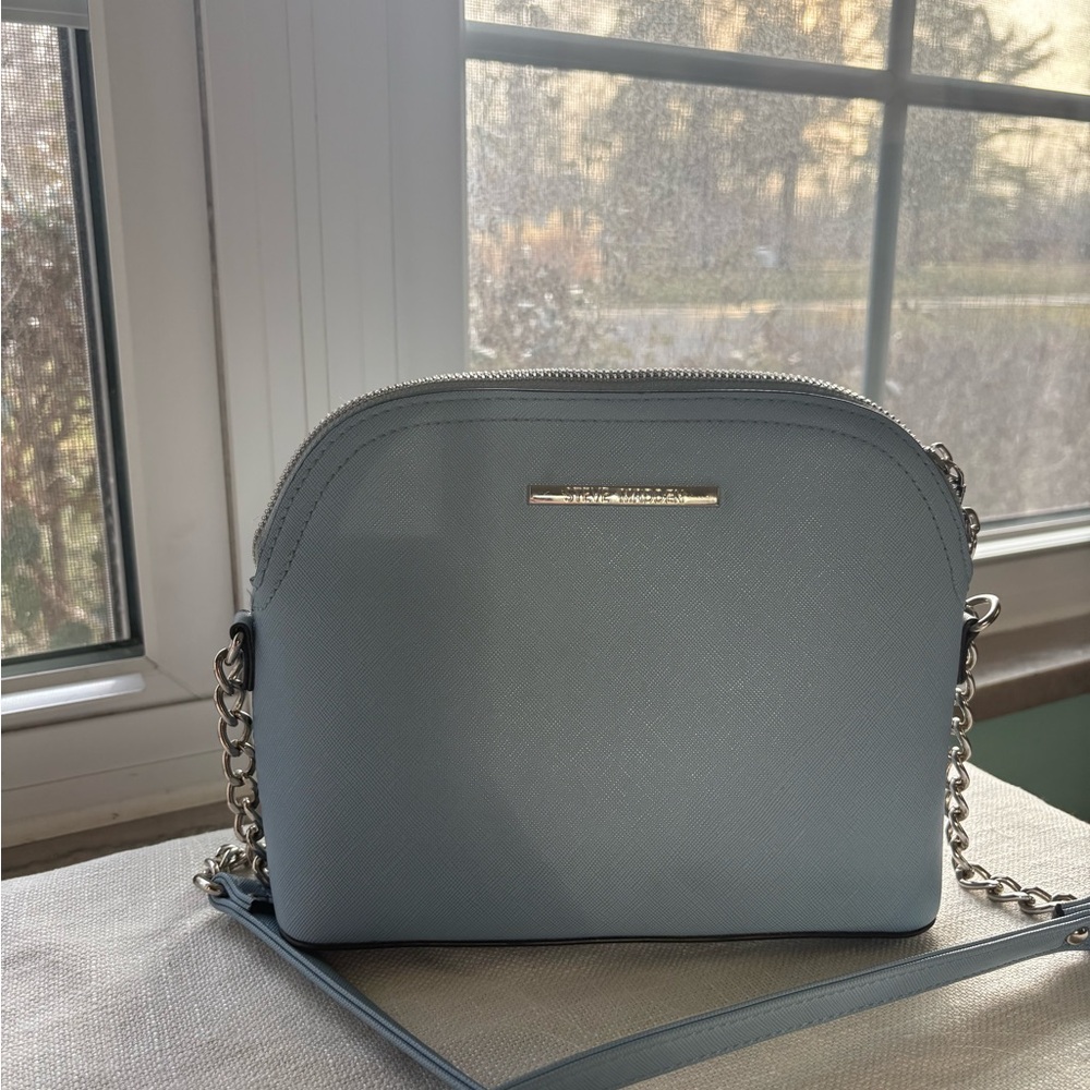 Steve Madden Light Blue Leather Crossbody Bag